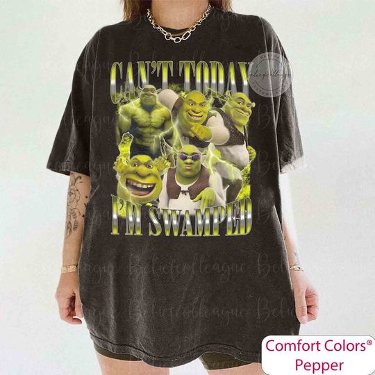Can't Today I'm Swamped Shrek 90s  Shirt, Disney Fiona Princess Shirt, Sassy Shrek Shirt,  Shrek shirt, Funny Shrek Tee