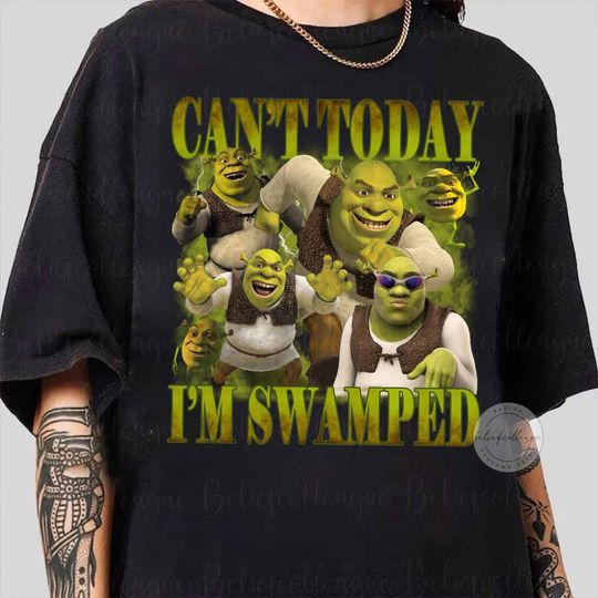 Can't Today I'm Swamped Shrek 90s  Shirt, Disney Fiona Princess Shirt