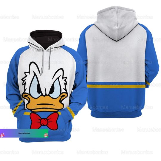 Disney Donald Duck Hoodie, Donald 3D Hoodie, Disneyland Aesthetic Hoodie