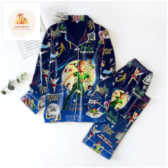 Peter Pan And Tinker Bell Disney Pajamas Set, Movie Pajamas Set, Family Matching Pajamas Set