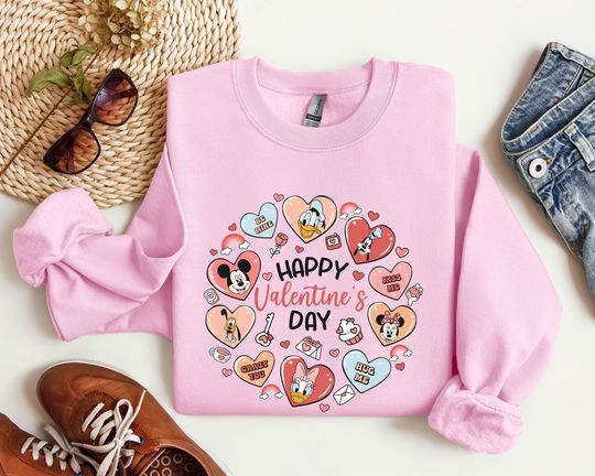 Happy Valentines Day Sweatshirt, Disney Valentines Sweatshirt