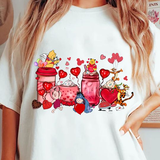 Disney Winnie the Pooh  Cute Valentines Shirt,Winnie the Pooh  Valentines Shirt, Pooh Bear Valentine Shirt