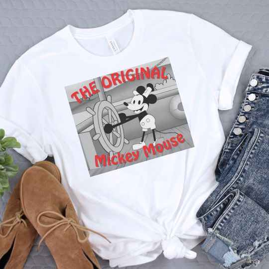 Mickey Mouse Established in 1928, Disney Mickey, Dinsey's Steam Boat Willie Mickey Mouse Shirt