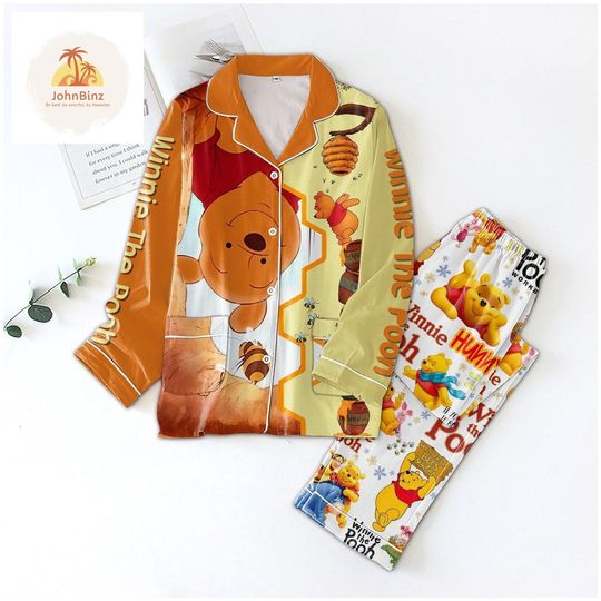 Pooh Bear Pajamas, Winnie The Pooh Pajamas Set, Disney Pooh Pajamas, Pooh And Friends Pajamas