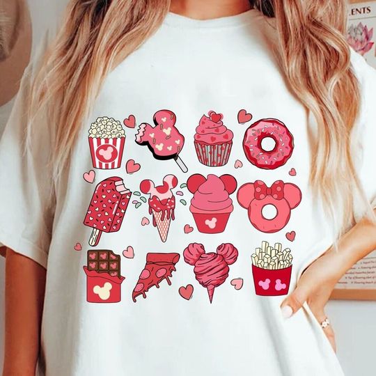Mouse Hearts, Mouse Valentine's Day Shirt, Mouse Snack Disney T-Shirt
