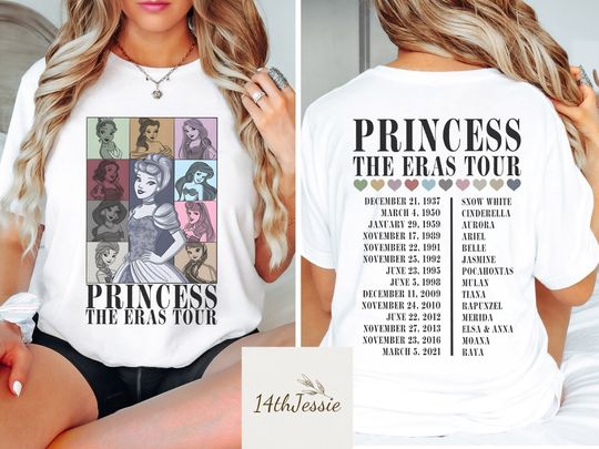 Princess Eras Tour Shirt, Disney Princess Shirt, Disney Princess Characters Shirt