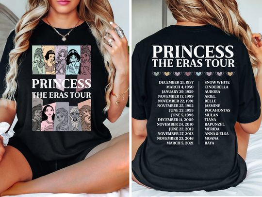 Princess Eras Tour Shirt, Disney Princess Shirt, Disney Princess Characters Shirt