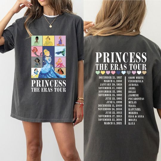 Princess Eras Tour Shirt, Disney Princess Tour Tee, Disney Princess Characters Shirt