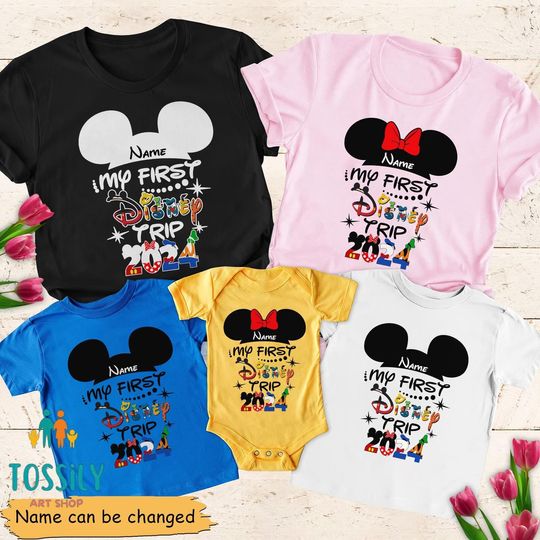 My First Disney Trip 2024 Family Matching Shirts, Disney Family Vacation Shirts
