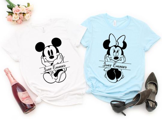 Just Engaged Disney Shirt, Valentines Day Disney T-shirt