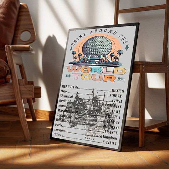 Drink Around the World Tour 2024 Poster, Epcot World Tour Poster