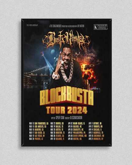 Discover Block-busta Tour 2024 Unframe Poster Wall Decor Music Posters