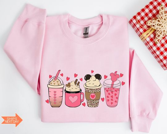 Disney Mickey Valentines Day Coffee Sweatshirt