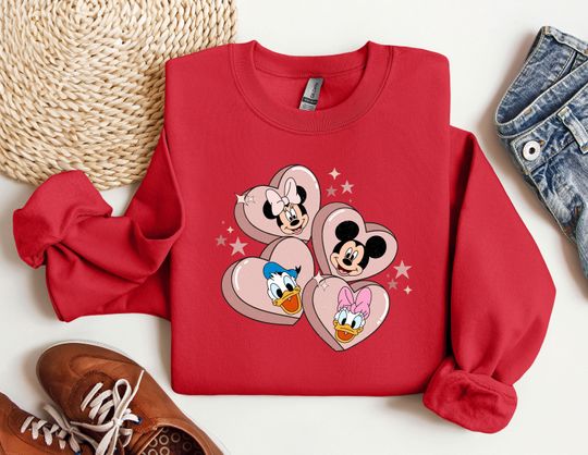 Vintage Mickey and Friends Disney Valentines Day Sweatshirt
