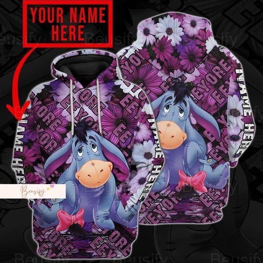 Christmas Eeyore Hoodie, Custom Disney Eeyore Hoodie, Winnie The Pooh Hoodie, Cute Eeyore Hoodie, Disney Donkey Hoodie, Eeyore Gift