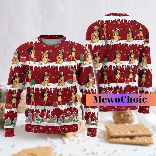 Christmas Princess Pocahontas Sweater, Disney Christmas Shirt, Princess Christmas Sweater, Ugly Christmas Sweater