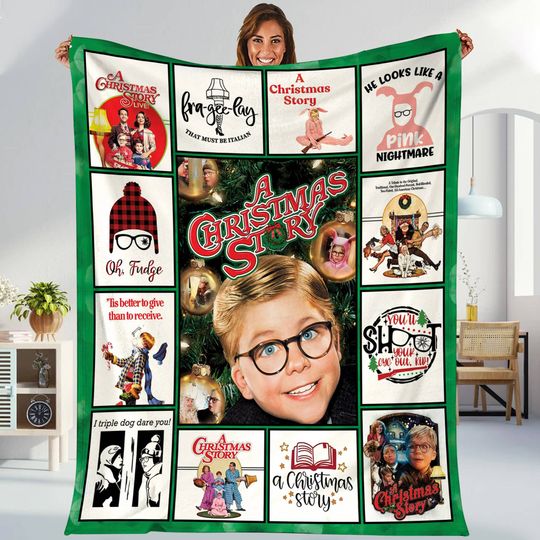 A Christmas Story Fleece Blanket, Christmas Story Shoot Your Eye Fleece Blanket