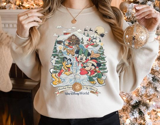 Mickey and Friends Christmas Sweatshirt, Christmas Disney Shirt, Family Holiday Trip Tee, Xmas Disneyland, Merry Christmas Party