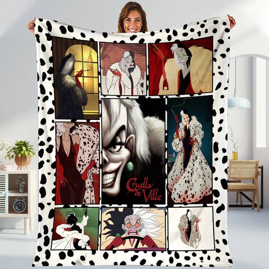 One Hundred Dalmatians Fleece Blanket | 101 Dalmatians Blanket | Dalmatians Dog Disneyland Throw Blanket for Bed Couch Sofa