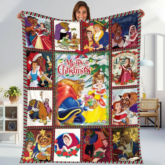 Beauty And The Beast Fleece Blanket, Belle Princess And The Beast Blanket