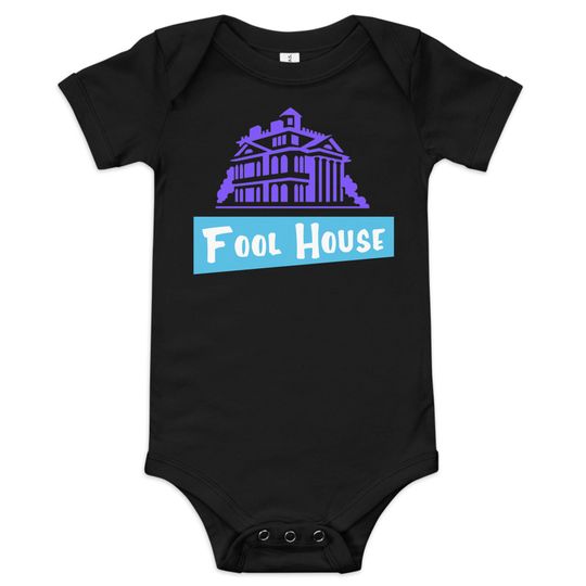 Baby Fool House Onesie, one piece jumpsuit, Haunted Mansion inspired Disney shirt, vintage Disney park shirt