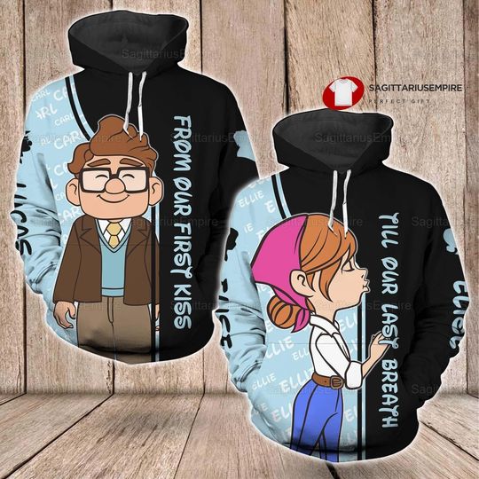 Couple Disney Carl And Ellie Hoodie, Custom Carl Hoodie, Ellie Hoodie