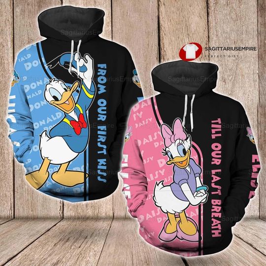 Couple Disney Donald And Daisy Hoodie, From Our First Kiss Till Our Last Breath Hoodie