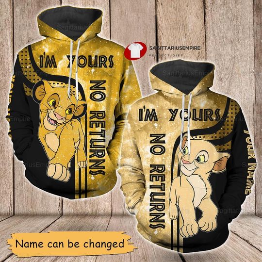 Couple Simba And Nala Hoodie, I'm Yours No Return Matching Couple Hoodie