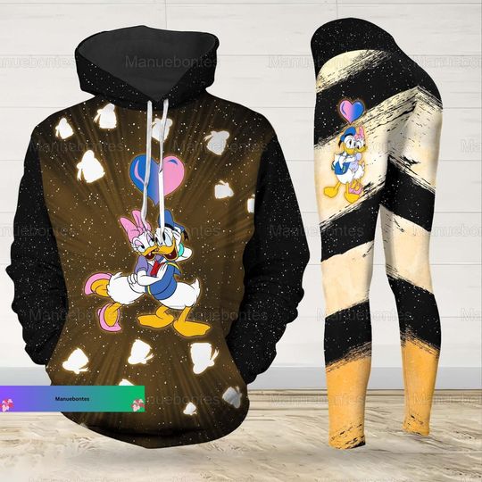 Disney Donald Duck And Daisy Duck Couple Hoodies, Valentines Day Leggings