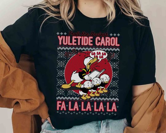 Disney Christmas DuckTales Fa La La La La  T-Shirt, Disney Mickey's Very Merry Xmas Tee, Magic Kingdom Disneyland Family Gift