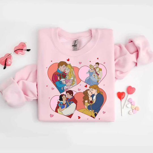 Disney Valentine Princess Shirt, Cinde Snow White Bella Valentine Shirt