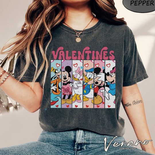 Disneyland Castle Mickey And Friends Valentine Shirt, Disneyland Couple Valentine Shirt
