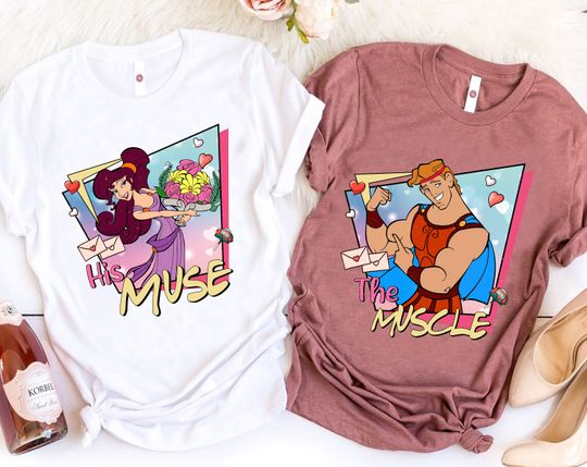 Retro Disney Her Muscle and His Muse Shirt, Hercules Disney Couple Shirt