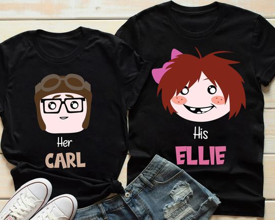 Retro Disney Up Movie Her Carl and His Ellie Shirt, Disney Couple Shirt