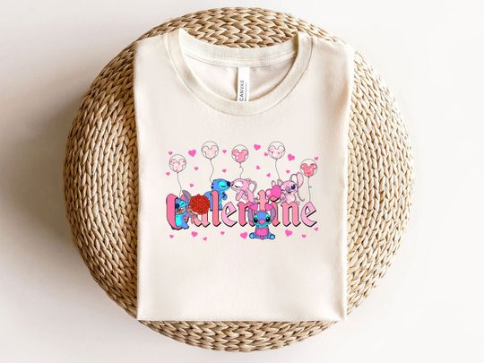 Lilo And Stitch Shirt, Disney Valentines, Stitch And Angel T-Shirt