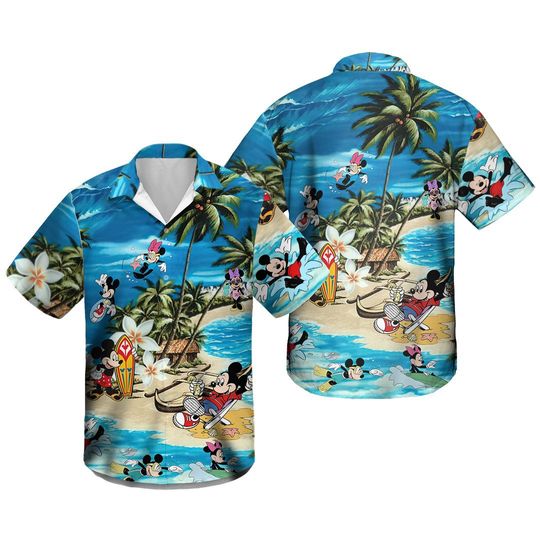 Tropical Mouse Hawaiian Shirt, Mickey Mouse Duo Beach Life Shirt