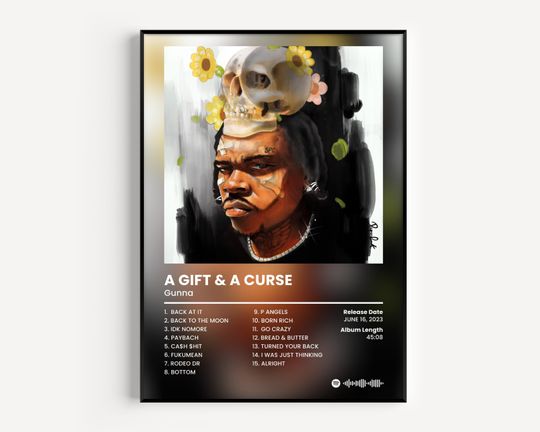 Gunna Cover Poster, A Gift & A Curse Print, Classics Rap Poster