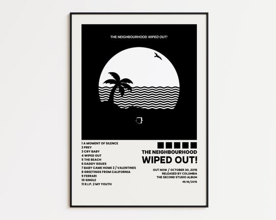 The Neighbourhood  Cover Poster, Wiped Out! Album Wall Print, Tracklist Poster
