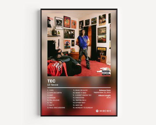 Lil Tecca Cover Poster, TEC Print, Classics Rap Poster