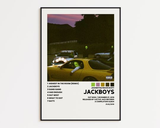 Jackboys & Travis Cover Poster, Jackboys Album Wall Print, Tracklist Poster