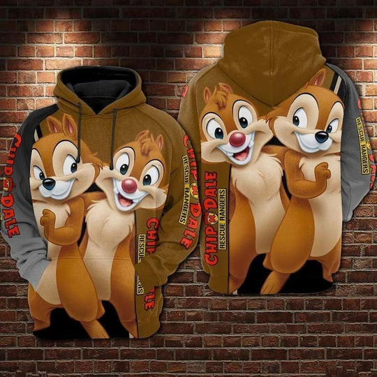 Chip And Dale Valentine's Day Hoodie, Disney 3D Hoodie