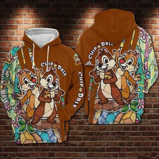 Chip And Dale Valentine's Day Hoodie, Disney 3D Hoodie
