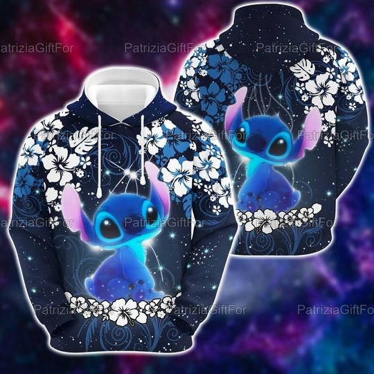 Cute Stitch Disney Hoodie, Disney 3D Hoodie