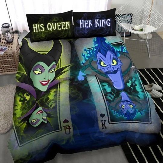 His Queen Her King Maleficent And Hades Happy Valentine's Day Disney Bedding Set