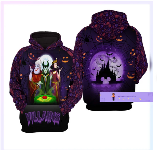 Disney Movie Villains 3D Disney Hoodie Legging Set