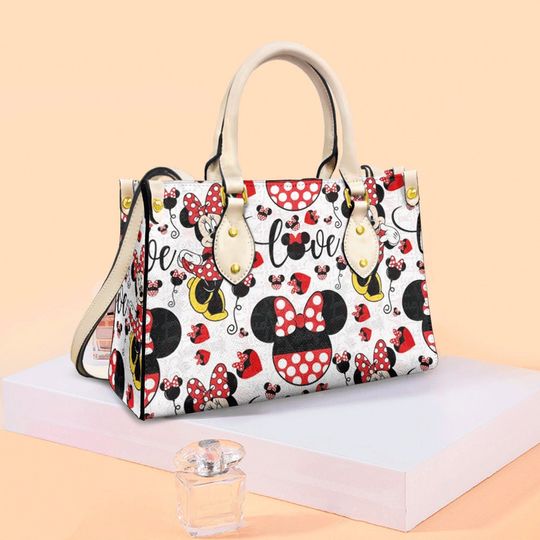 Cute Minnie Icons Handbag, Anniversary Mickey Handbag, Disney Leatherr Handbag, Shoulder Handbag