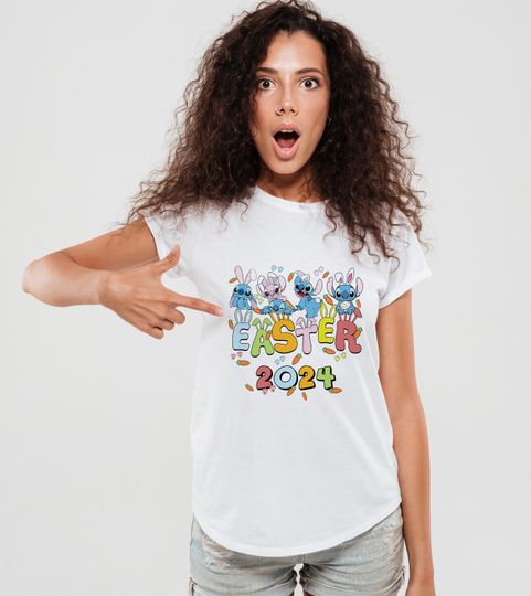 Stitch Happy Easter 2024 Disney Shirt, Easter Egg Shirt, Family Easter Shirt