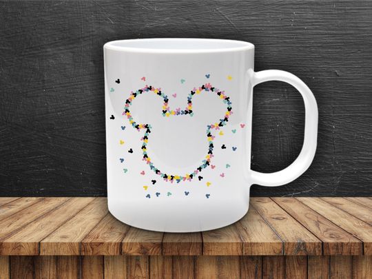 Disney Mickey Head Heart Mug, Happy Valentines Day Coffee Mug