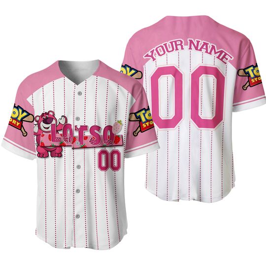 Personalized Disney Lotso Pink Baseball Jersey