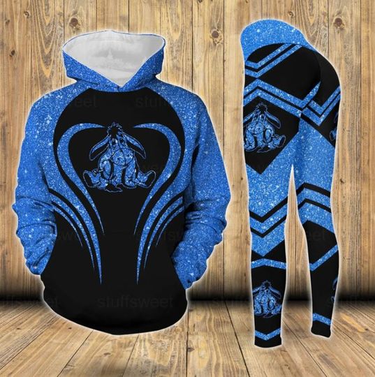 Winnie The Pooh Eeyore Disney Hoodie Leggings Set, Disney Woman Leggings